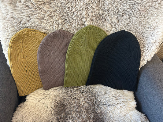 Merino Wool Ribbed Beanie